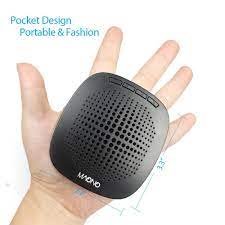 Speaker in the palm of a hand to show size