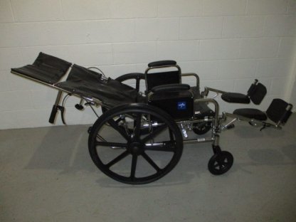 High back reclining manual wheelchair 20"x17"