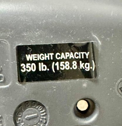 Shower Chair manufacturer label with weight capacity