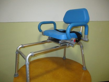 Transfer bench with sliding seat