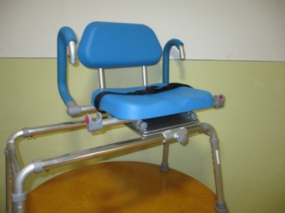Transfer bench with sliding seat