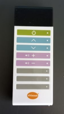 White IR remote with button