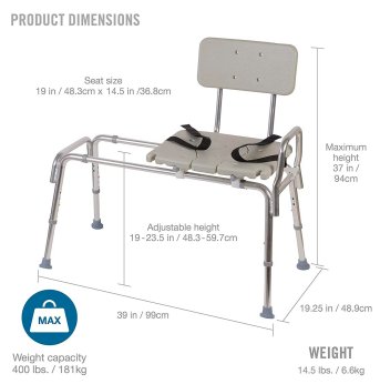 SLIDING TRANSFER BATH BENCH