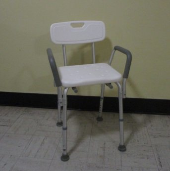 Shower chair with back and arms