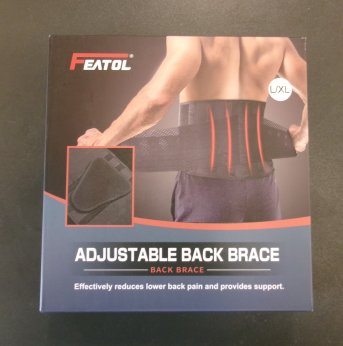 adjustable back brace in size large/extra large